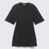 Kurzärmeliges Baumwoll-Minikleid – Schwarz Kurzärmeliges Baumwoll-Minikleid – Schwarz