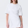 Kurzärmeliges Baumwoll-Minikleid – Weiß Kurzärmeliges Baumwoll-Minikleid – Weiß