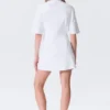 Kurzärmeliges Baumwoll-Minikleid – Weiß Kurzärmeliges Baumwoll-Minikleid – Weiß