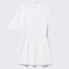 Kurzärmeliges Baumwoll-Minikleid – Weiß Kurzärmeliges Baumwoll-Minikleid – Weiß