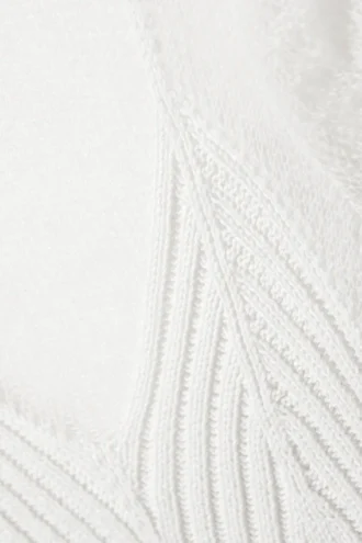 Kurzärmeliges, gestricktes Lagen-Oberteil – Weiß
