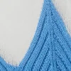 Kurzärmeliges, gestricktes Lagen-Oberteil – Weiß & Blau Kurzärmeliges, gestricktes Lagen-Oberteil – Weiß & Blau