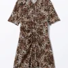 Kurzärmeliges Mini-Hemd-Kleid – Leopardenmuster Kurzärmeliges Mini-Hemd-Kleid – Leopardenmuster