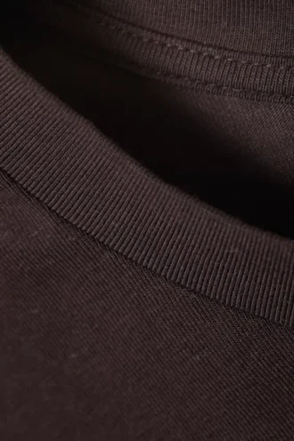 Kurzärmeliges Mini-T-Shirt-Kleid – Dunkelbraun