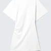Kurzärmeliges Mini-T-Shirt-Kleid – Weiß