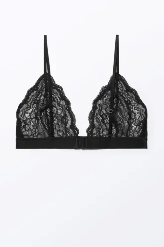 Lacey Soft Lace Triangle Bra – Schwarz