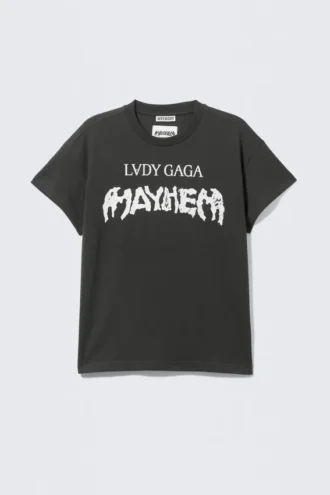 Lady Gaga Kurzarm-T-Shirt – Off-Black