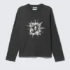 Lady Gaga Langarm-T-Shirt – Off-Black