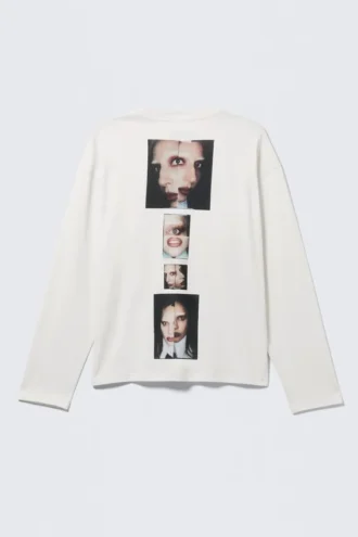 Lady Gaga Langarm-T-Shirt – Off-White