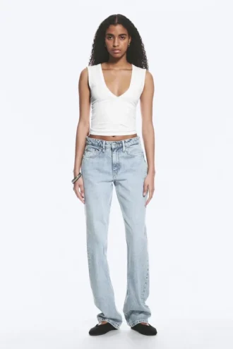 Laika Mid Rise Regular Straight Jeans – Dream Blue – Hellblau