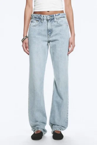 Laika Mid Rise Regular Straight Jeans – Dream Blue – Hellblau