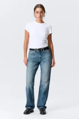 Laika Mid Rise Regular Straight Jeans – Radio Blue – Mittelblau
