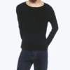 Langarm-Henley-T-Shirt – Schwarz Langarm-Henley-T-Shirt – Schwarz