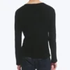 Langarm-Henley-T-Shirt – Schwarz Langarm-Henley-T-Shirt – Schwarz