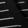 Langarm-Kastenförmiges Baumwoll-T-Shirt – schwarz gestreift Langarm-Kastenförmiges Baumwoll-T-Shirt – schwarz gestreift