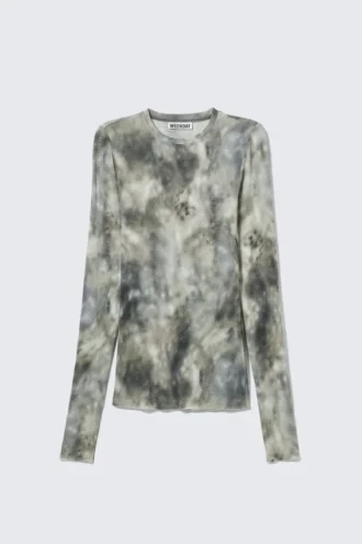 Langarmhemd mit Strasssteinen – Print und Strass