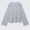 Langarmshirt aus Baumwolle – Blau/Mehrfarbig gestreift Langarmshirt aus Baumwolle – Blau/Mehrfarbig gestreift