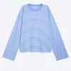 Langarmshirt aus Baumwolle – Blau/Weiß gestreift Langarmshirt aus Baumwolle – Blau/Weiß gestreift