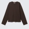 Langarmshirt aus Baumwolle – Dunkelbraun Langarmshirt aus Baumwolle – Dunkelbraun