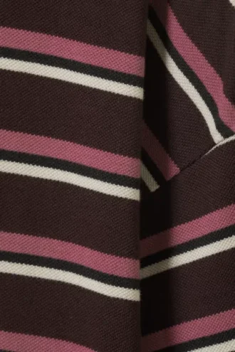 Langarmshirt aus Baumwolle – Dunkles Pflaumenblau – Rosa Streifen