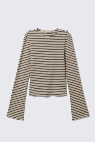 Langarmshirt aus Baumwolle – Gestreift
