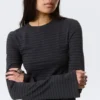Langarmshirt aus Baumwolle – gestreift, dunkelblau Langarmshirt aus Baumwolle – gestreift, dunkelblau