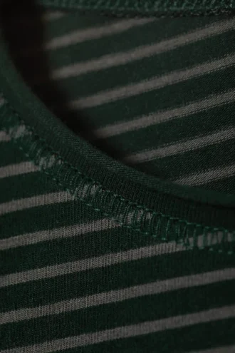 Langarmshirt aus Baumwolle – gestreift, dunkelgrün