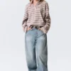 Langarmshirt aus Baumwolle – gestreift, hellrosa Langarmshirt aus Baumwolle – gestreift, hellrosa