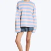 Langarmshirt aus Baumwolle – gestreift in Rosa/Blau Langarmshirt aus Baumwolle – gestreift in Rosa/Blau