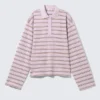 Langarmshirt aus Baumwolle – Gestreift in staubigem Flieder Langarmshirt aus Baumwolle – Gestreift in staubigem Flieder
