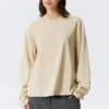 Langarmshirt aus Baumwolle – Hellbeige Langarmshirt aus Baumwolle – Hellbeige