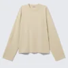 Langarmshirt aus Baumwolle – Hellbeige Langarmshirt aus Baumwolle – Hellbeige