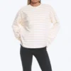 Langarmshirt aus Baumwolle – Hellbeige – Orangefarbene Streifen Langarmshirt aus Baumwolle – Hellbeige – Orangefarbene Streifen