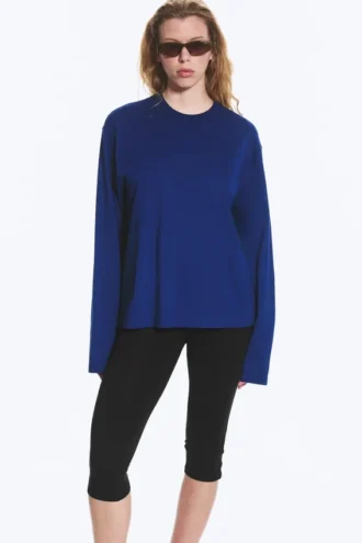 Langarmshirt aus Baumwolle – Hellblau