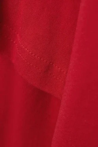 Langarmshirt aus Baumwolle im Lagenlook – Leuchtend rot