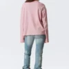 Langarmshirt aus Baumwolle – Korallen-/Fliederstreifen Langarmshirt aus Baumwolle – Korallen-/Fliederstreifen