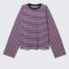 Langarmshirt aus Baumwolle – Marineblau/Rosa Streifen Langarmshirt aus Baumwolle – Marineblau/Rosa Streifen