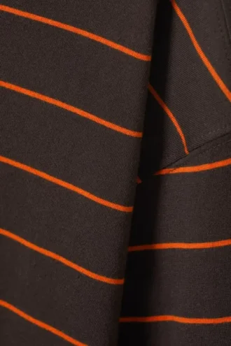 Langarmshirt aus Baumwolle mit kastenförmigem Schnitt – gestreift, dunkelbraun