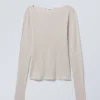 Langarmshirt aus Leinenmischung – Ecru Langarmshirt aus Leinenmischung – Ecru