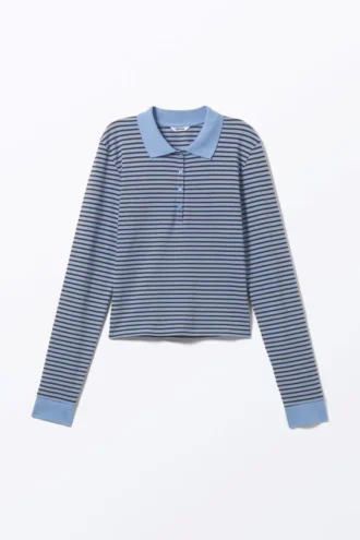 Langarmshirt – Blau-schwarz gestreift
