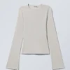 Langarmshirt – Ecru