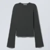 Langarmshirt – gewaschen, schwarz Langarmshirt – gewaschen, schwarz