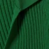 Langarmshirt mit geripptem Strick-Ausschnitt – Grün Langarmshirt mit geripptem Strick-Ausschnitt – Grün
