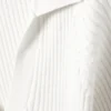 Langarmshirt mit geripptem Strick-Ausschnitt – Weiß Langarmshirt mit geripptem Strick-Ausschnitt – Weiß