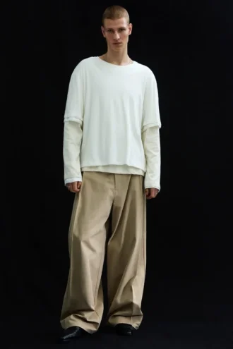 Langarmshirt mit Lagenlook – Off-White