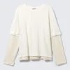 Langarmshirt mit Lagenlook – Off-White Langarmshirt mit Lagenlook – Off-White