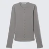 Langarmshirt mit Lochmuster – Grau Langarmshirt mit Lochmuster – Grau