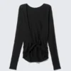 Langarmshirt mit offenem Rücken – Schwarz Langarmshirt mit offenem Rücken – Schwarz