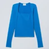 Langarmshirt mit quadratischem Ausschnitt – Hellblau Langarmshirt mit quadratischem Ausschnitt – Hellblau