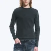 Langarmshirt mit Rippstrick – Dunkelblau Langarmshirt mit Rippstrick – Dunkelblau